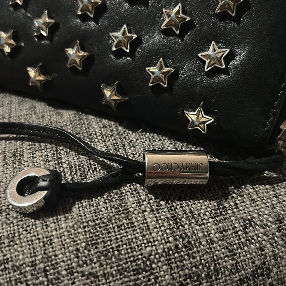 Jimmy Choo Filipa Long Wallet Black Silver Chrome Stars - Picture 2 of 15